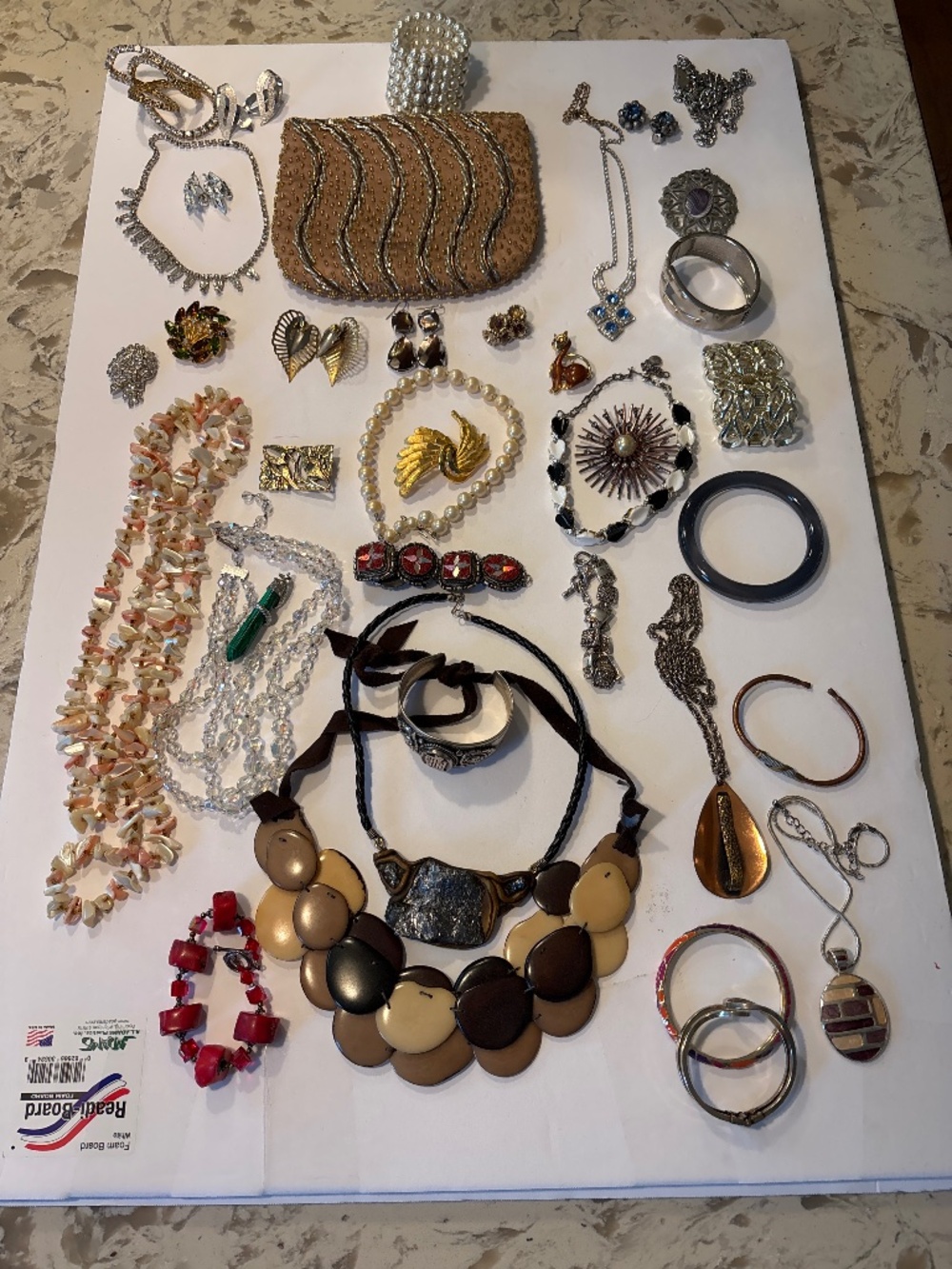 Assorted lot of 35+ Vintage Costume Jewelry pins, bracelets, earrings and More